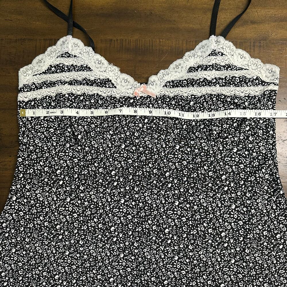 Marilyn Monroe XL Black Floral Lace Trim Babydoll Cami Y2K Coquette Top - Picture 3 of 7